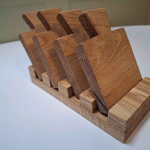 Rustic Oak Coaster Set With Base